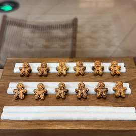 绿檀姜饼人卡通配件手链项链隔珠手工DIY文玩饰品小提溜吊坠配饰