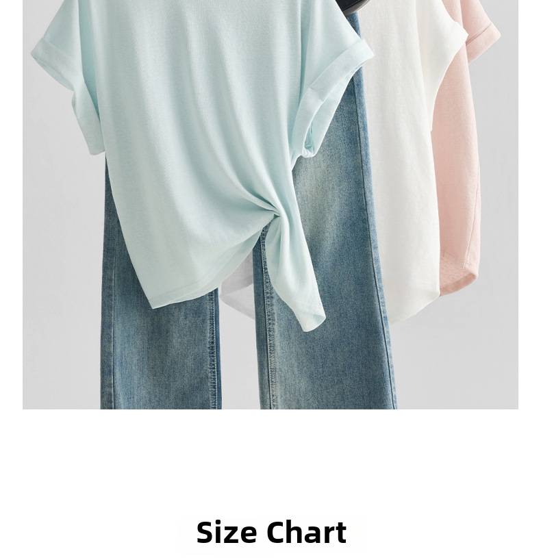 Women's Clothing Summer Style Women's T-Shirt Loose Batwing Sleeve Round Neck Short Sleeve Relaxed Fit For Outerwear_ecoleips.com