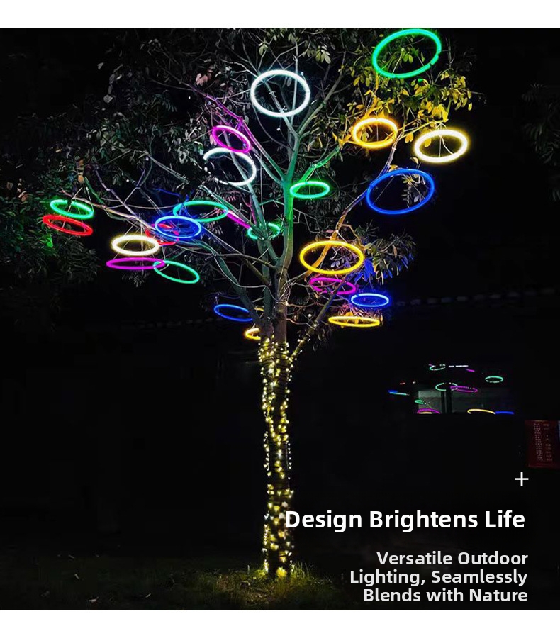 Waterproof Led Circular Light For Garden Hanging Decorations_voghion.com
