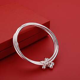 三生三世镀银手镯女情侣年轻款镯子手环遇见5201314