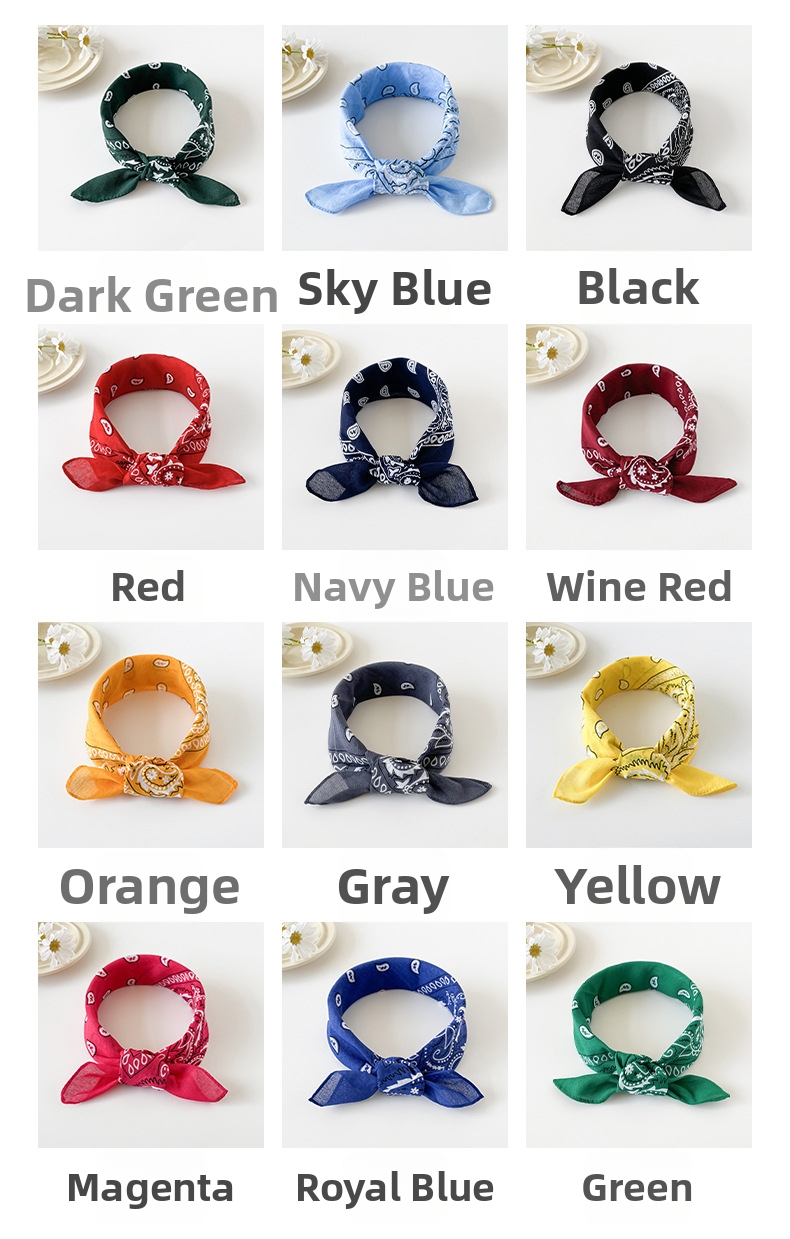 Bandana con estampado cachemir mujer pañuelo cuadrado algodón_voghion.com