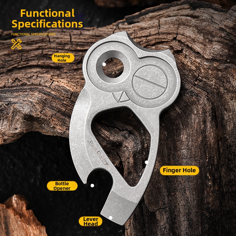 Titanium Alloy Owl Bottle Opener EDC Portable Multi-Functional Key Pendant Cross Border E-Commerce Best Selling Creative Camping & Hiking_voghion.com