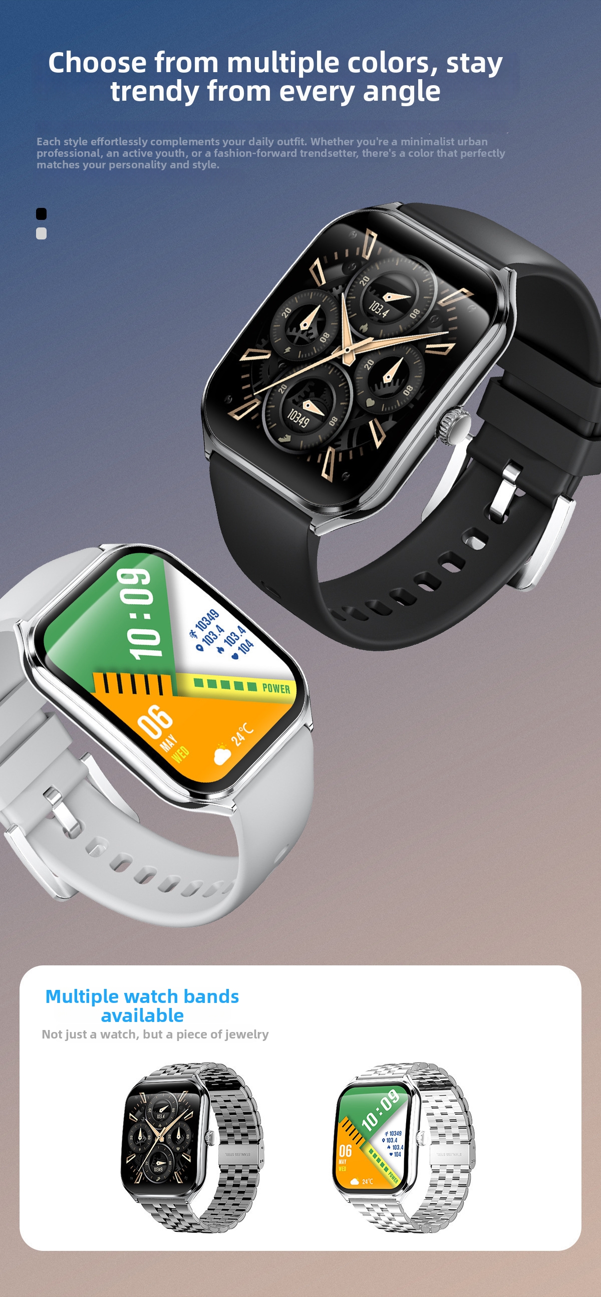Smartwatch MT61 con schermo curvo AMOLED, cardiofrequenzimetro, pressione sanguigna, monitoraggio delle informazioni sanitarie, supporto per chiamate Bluetooth_voghion.com