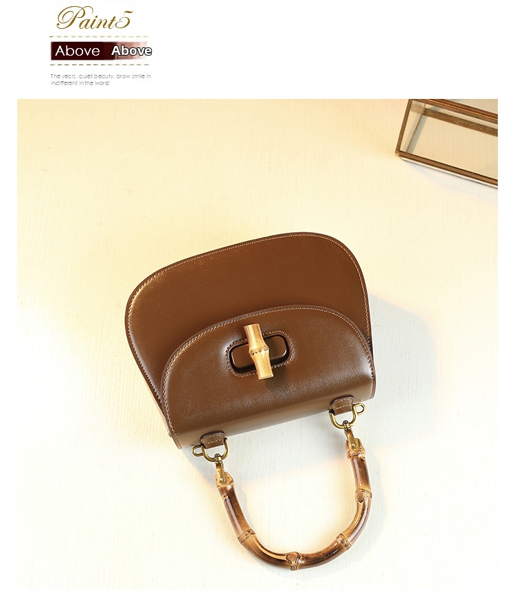 Elegant sadelväska för dam med bambuhandtag och axelrem_voghion.com