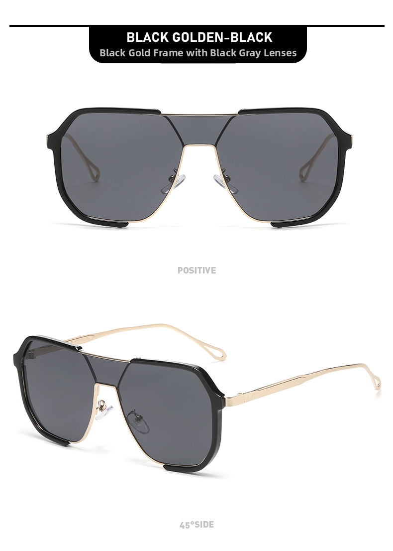 Sunglasses For Men Double Bridge Large Frame Driving Uv Protection_voghion.com
