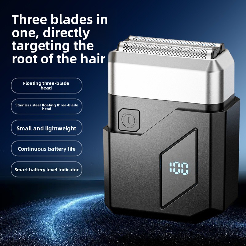 Mini Reciprocating Electric Shaver: Portable Pocket Razor With Dual Blades, Waterproof & Travel-Friendly_voghion.com