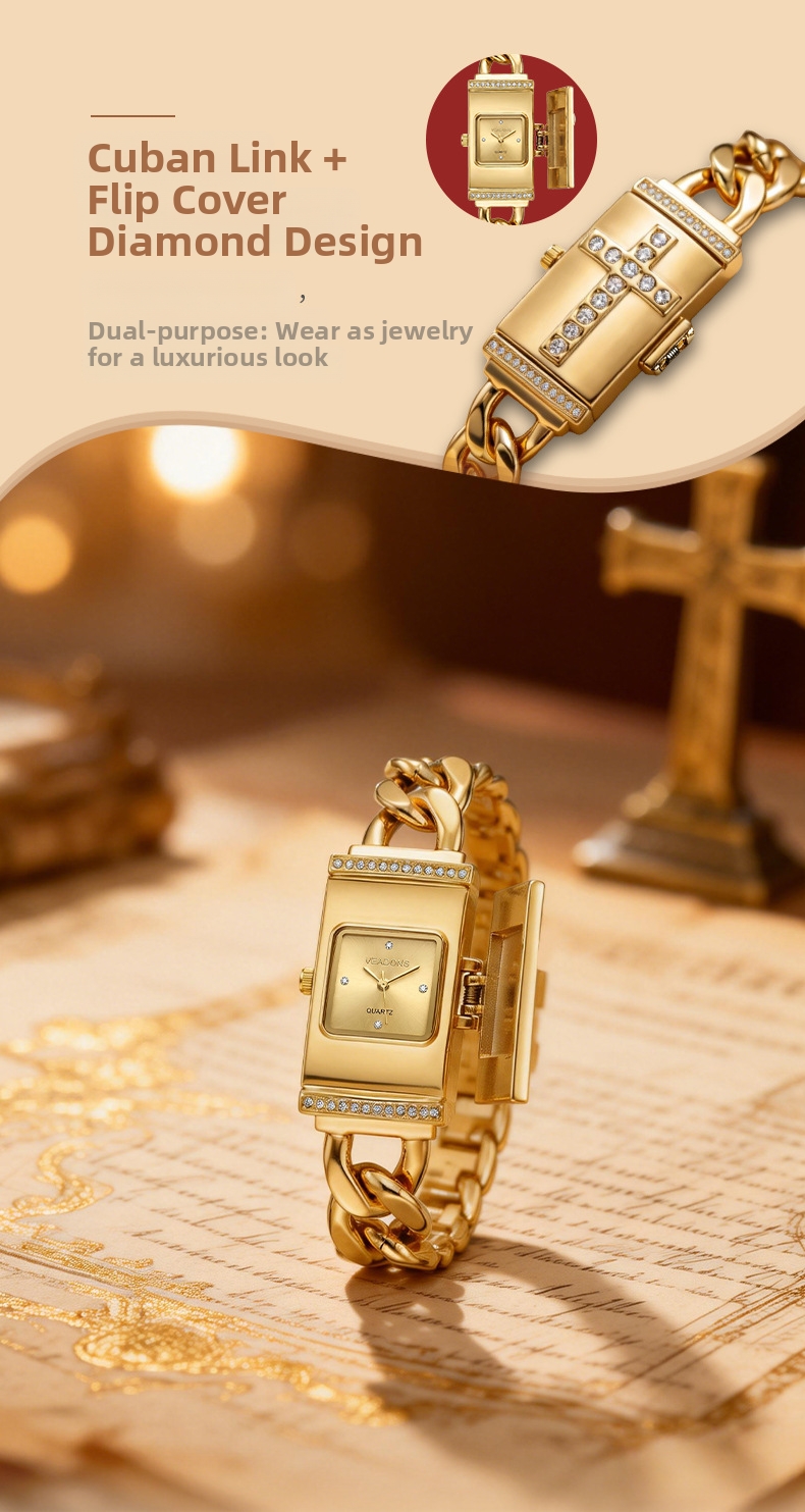 Orologio da donna al quarzo witon con bracciale design squadrato_voghion.com
