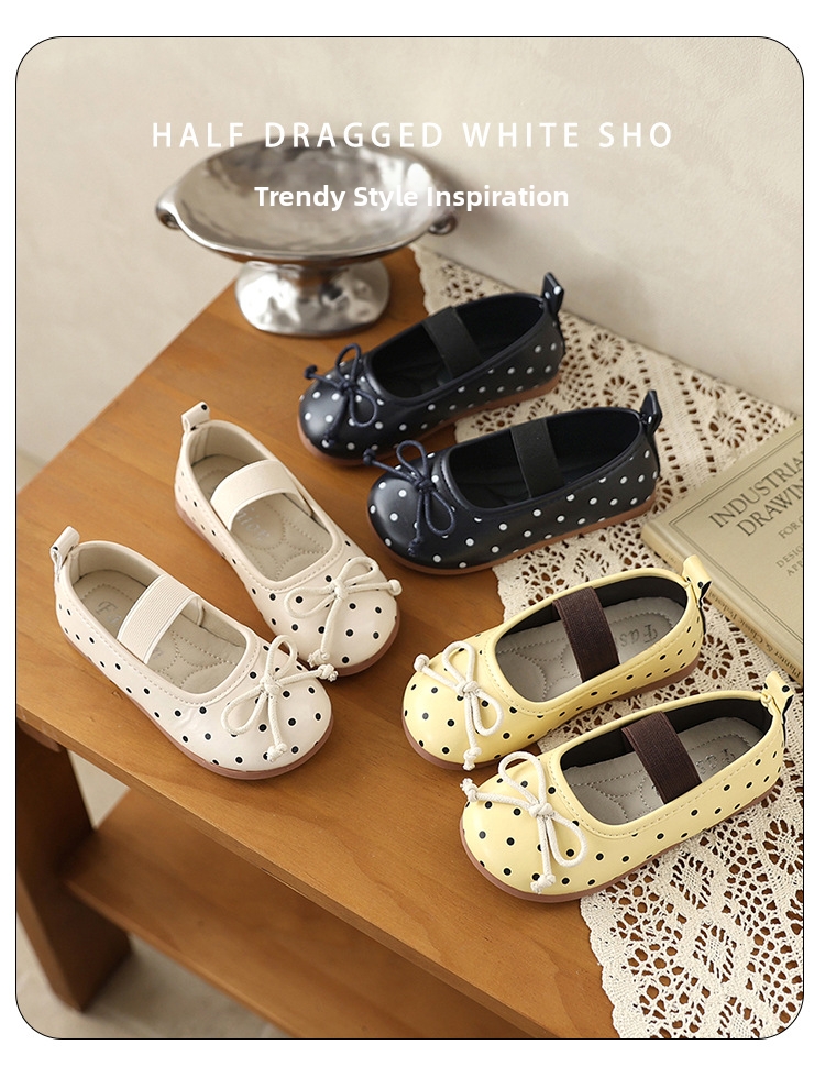Mädchen Mary Jane Ballerinas Mit Punkten Aus Leder Für Kinder_voghion.com