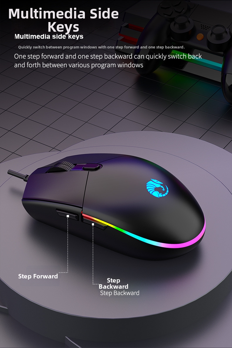 Gaming Mouse With Rgb Backlight And 7 Programmable Buttons_voghion.com