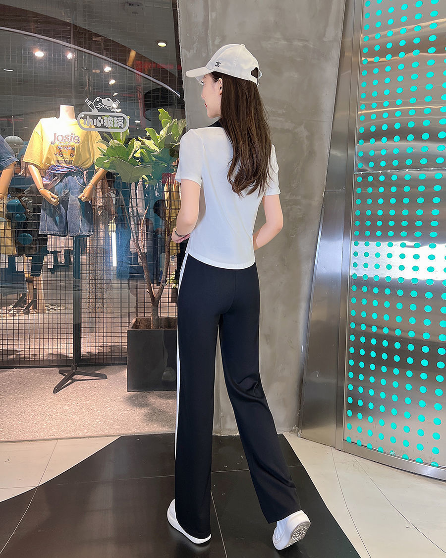 Women's Pant Set Lapel Short Sleeve Chic Professional Two Piece_voghion.com
