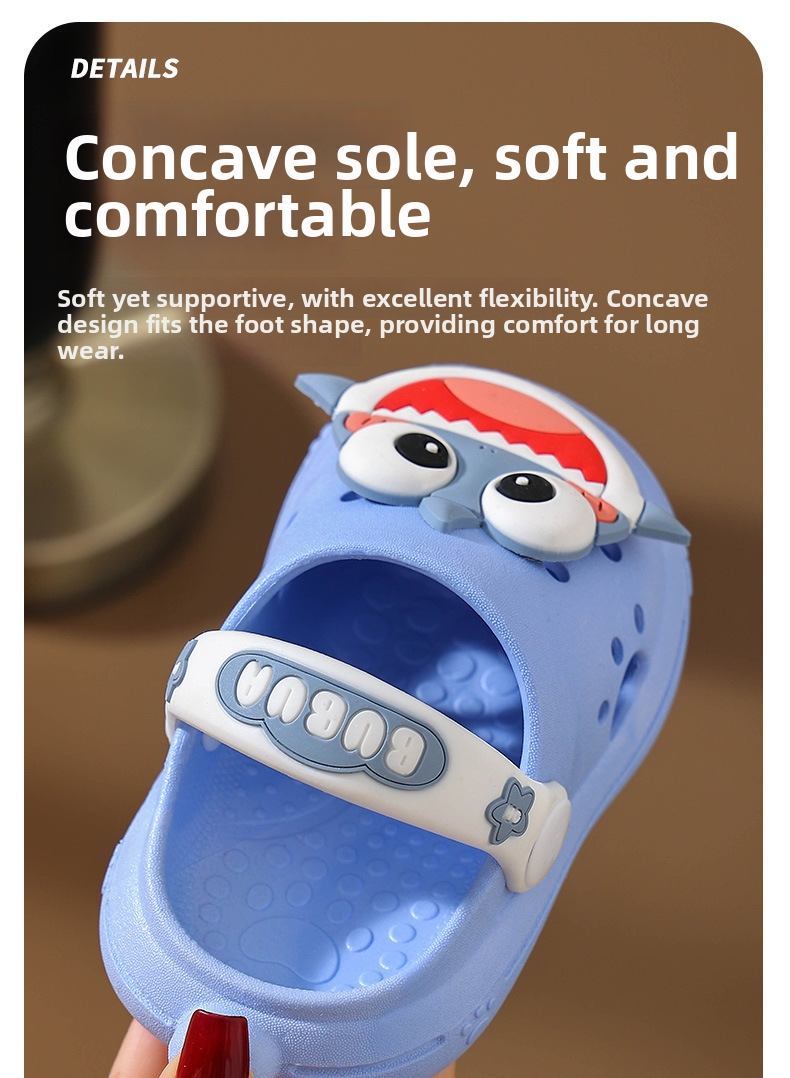 Girls Shark Clogs Soft Soled Non Slip Summer Beach Sandals_voghion.com
