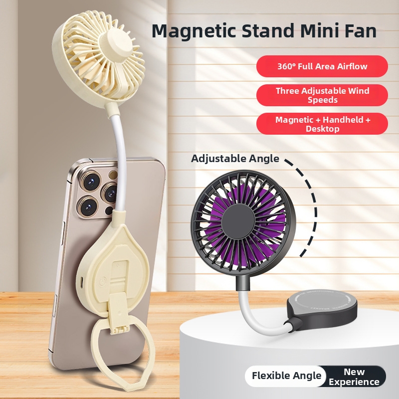 Mufeng Portable Gaming Phone Holder With USB Mini Fan High Power Magnetic Desktop Cooling Fan For Dormitory Quiet Operation_voghion.com