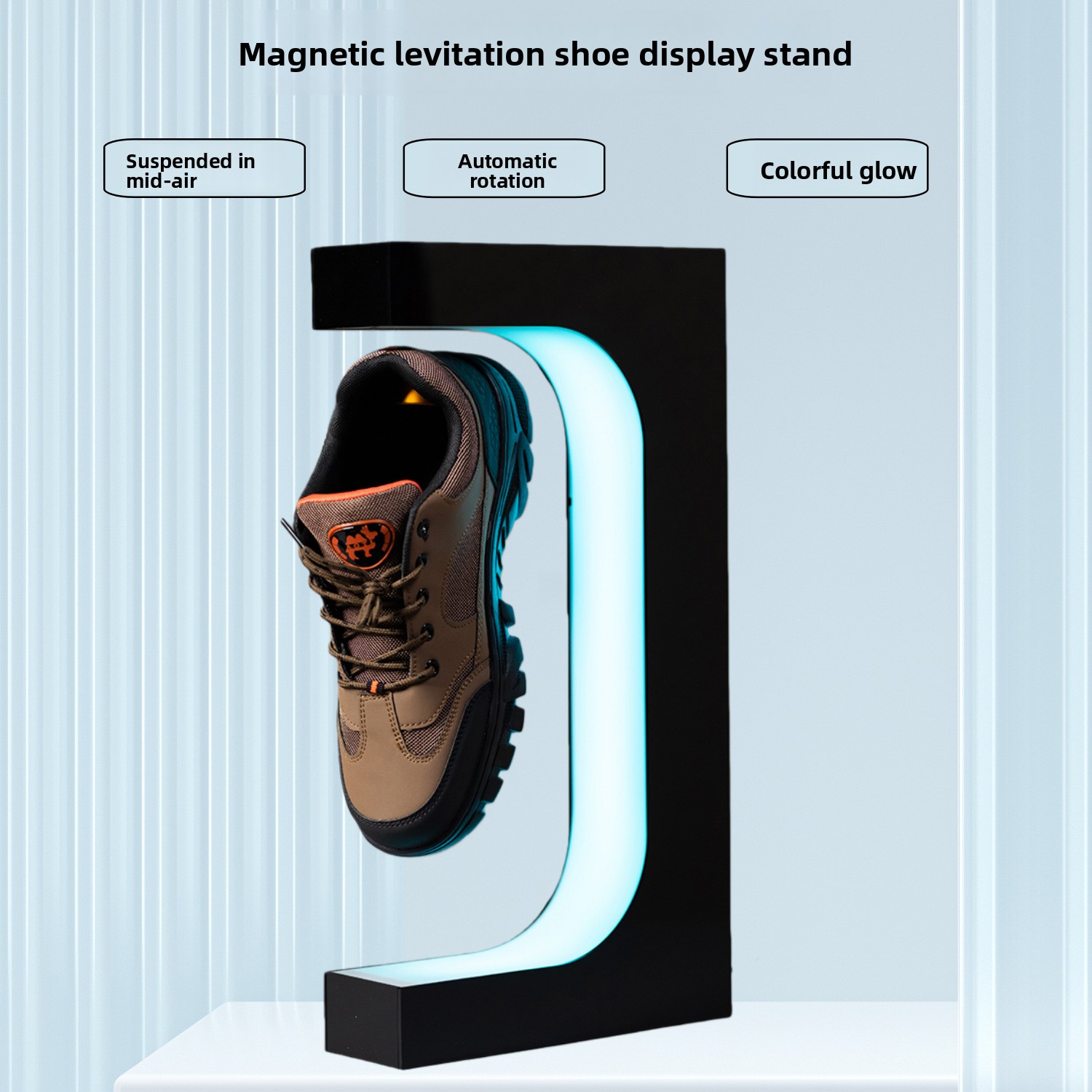 Shoe Display Stand Shoe Store Jewelry Exhibition Advertisement Acrylic Display Stand Maglev Rotating Luminous Display Stand_voghion.com