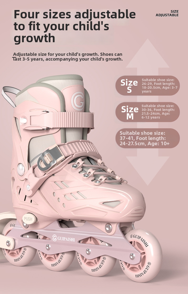 Verstellbare Rollschuhe Für Anfänger Mädchen Von 3 Bis 12 Jahren_voghion.com