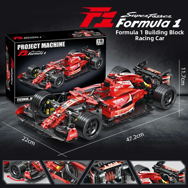 Blocos de montar de carros de Fórmula 1, compatíveis com modelos educativos de carros esportivos, enfeites para montar, brinquedos e presentes._voghion.com