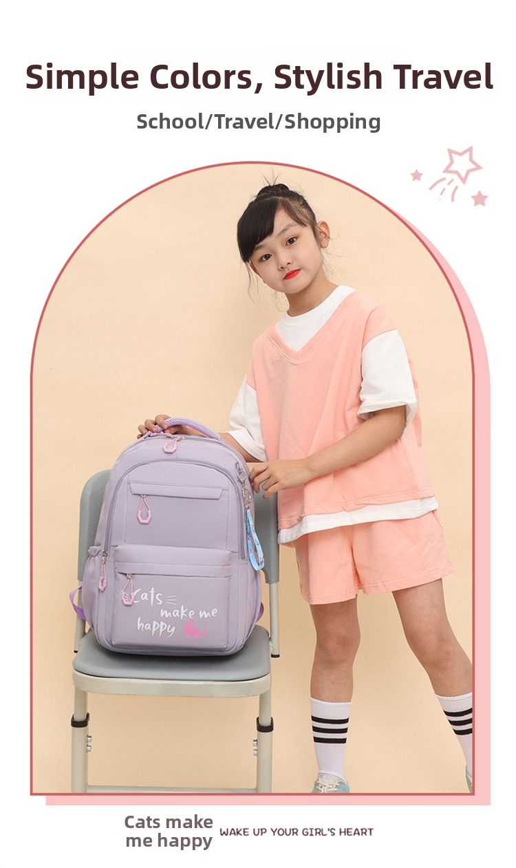 Lightweight Large Capacity Casual Backpack For School Girls_voghion.com