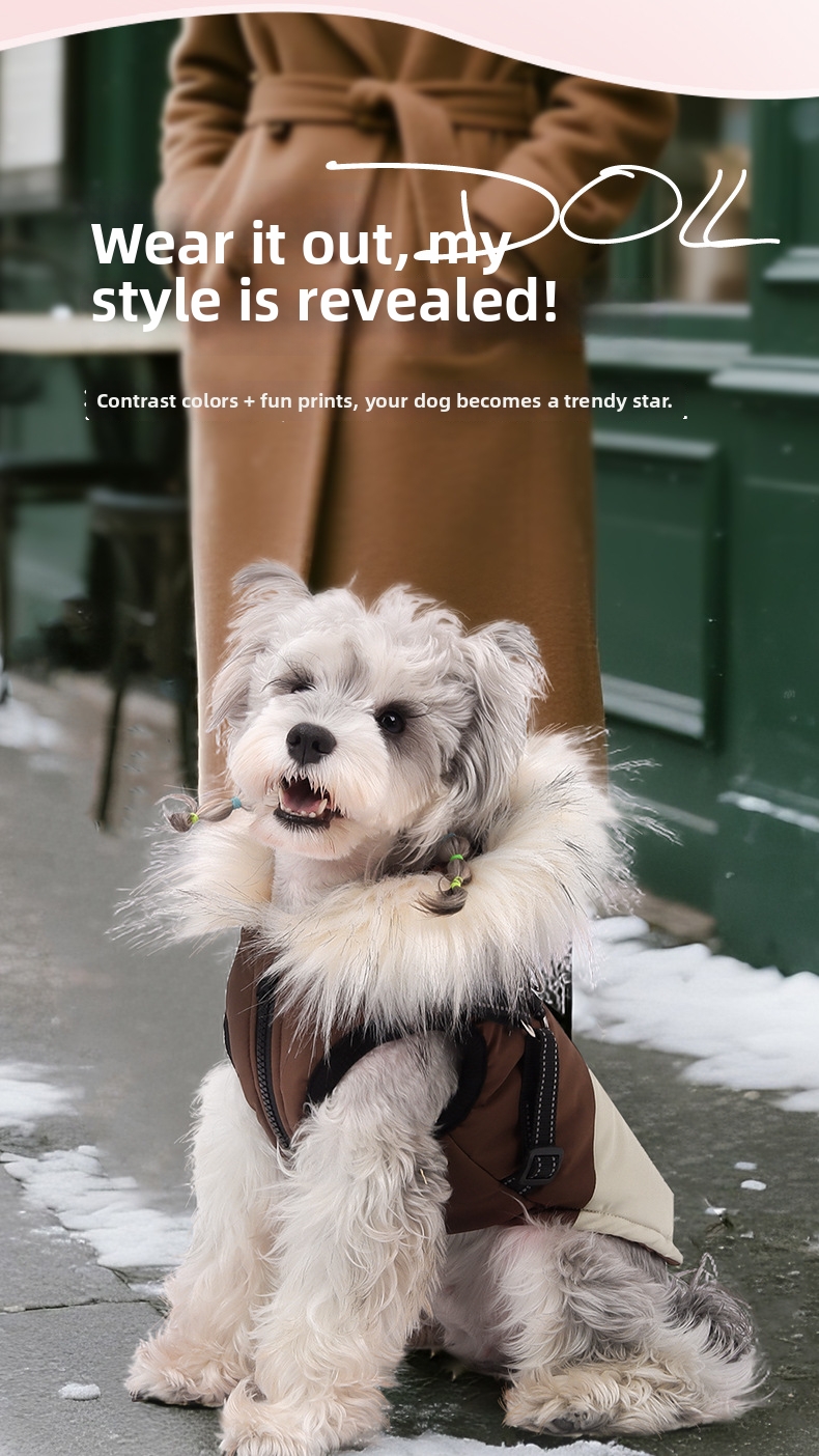 Winter Dog Hooded Jacket Fleece Lined Windproof Pet Parka Warm_voghion.com