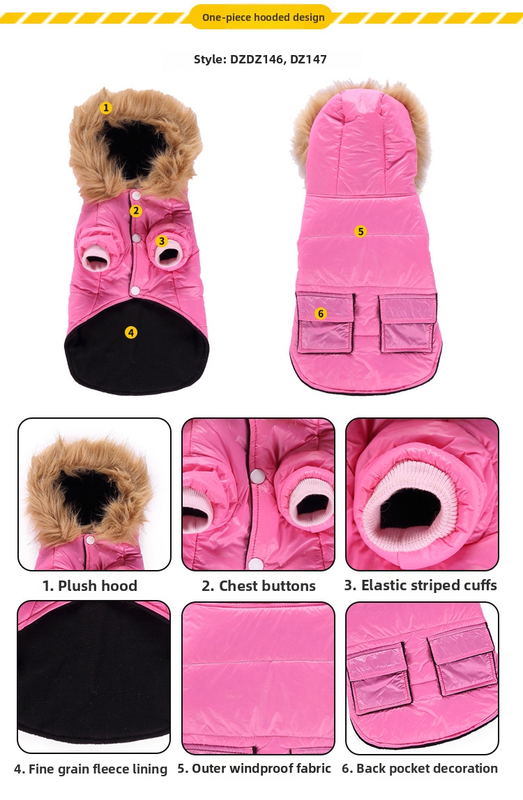 Cappotto invernale per cani giubbotto trapuntato con zip_voghion.com
