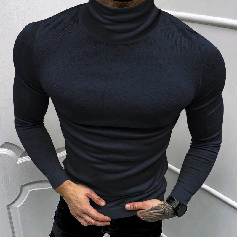 Men's Turtleneck Sweater Long Sleeve Pullover Autumn Winter_voghion.com