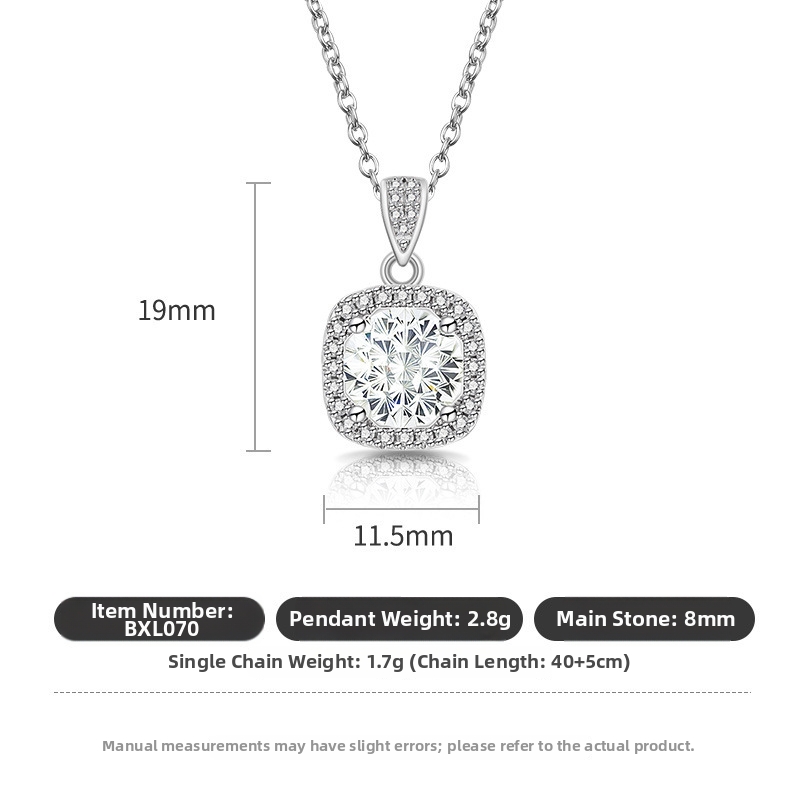 Princess Square Bag Necklace With Coloured Gemstone Gold Chain_voghion.com