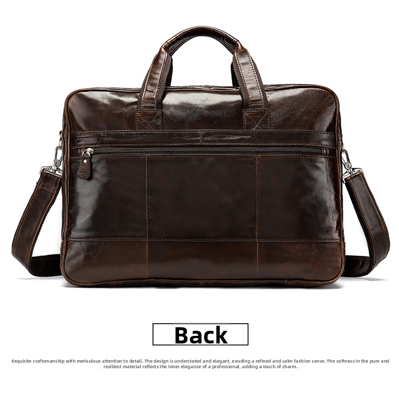 Men's Leather Briefcase Genuine Cowhide Business Bag For Men_voghion.com