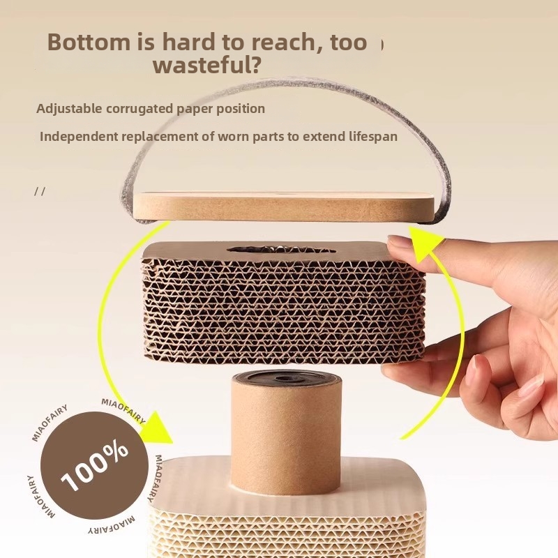 Post Style Cat Scratching Board Thickened Corrugated Cardboard Two Piece Design Portable Wear Resistant Lint Free Cat Tree Toy_voghion.com