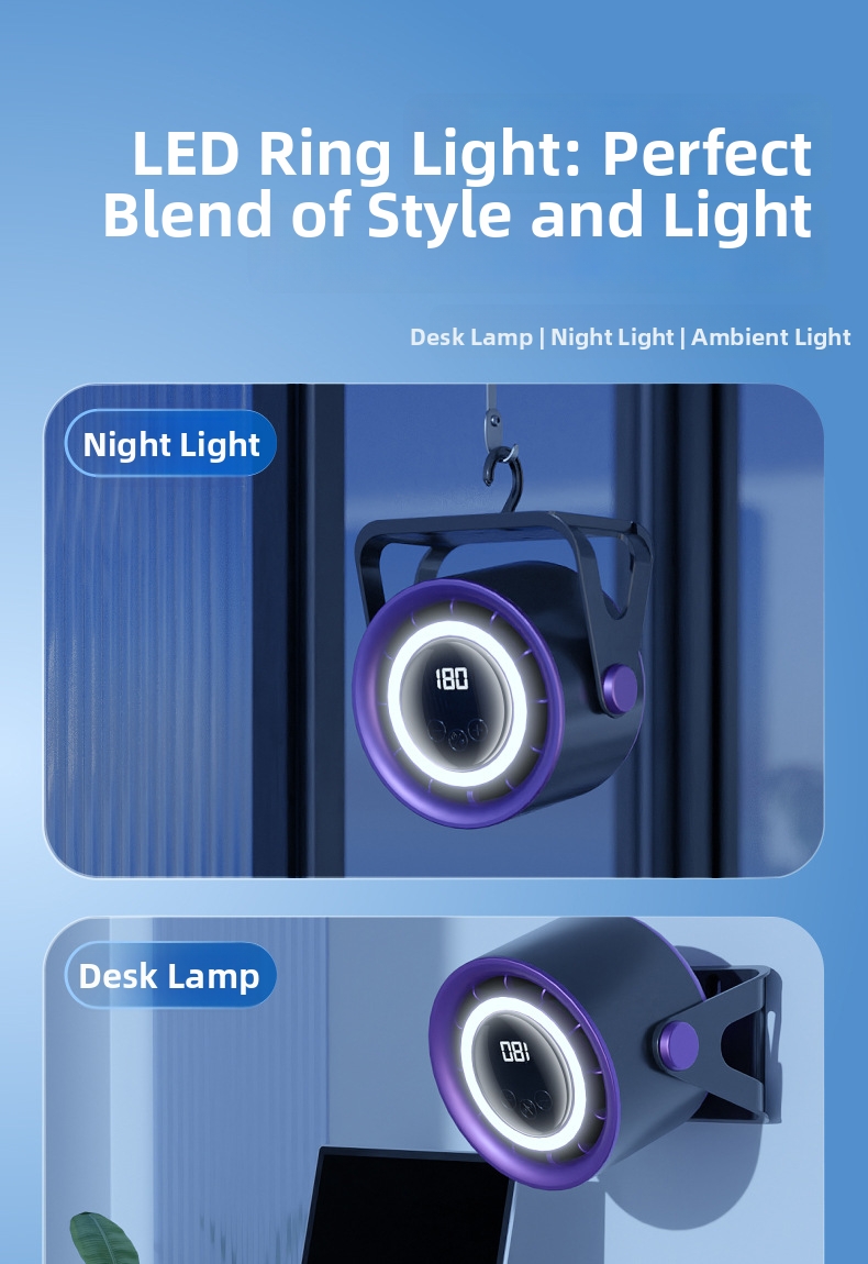 Air Circulator Fan For Home Office Desk Bedroom With Light_voghion.com