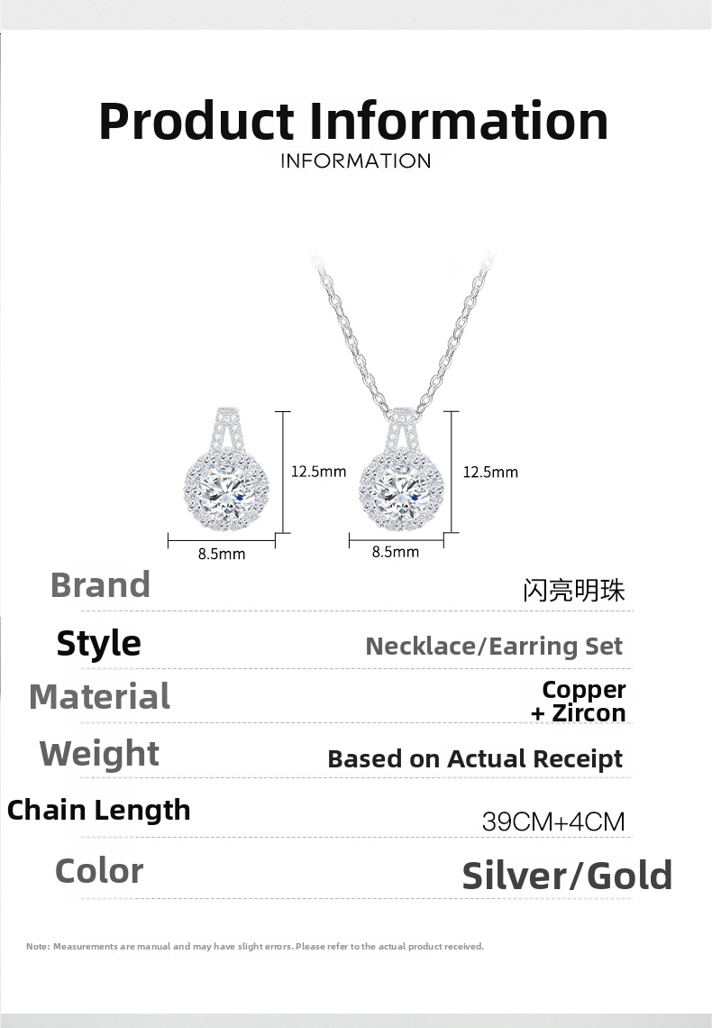 Set collana e orecchini girasole placcato oro con zirconi_voghion.com