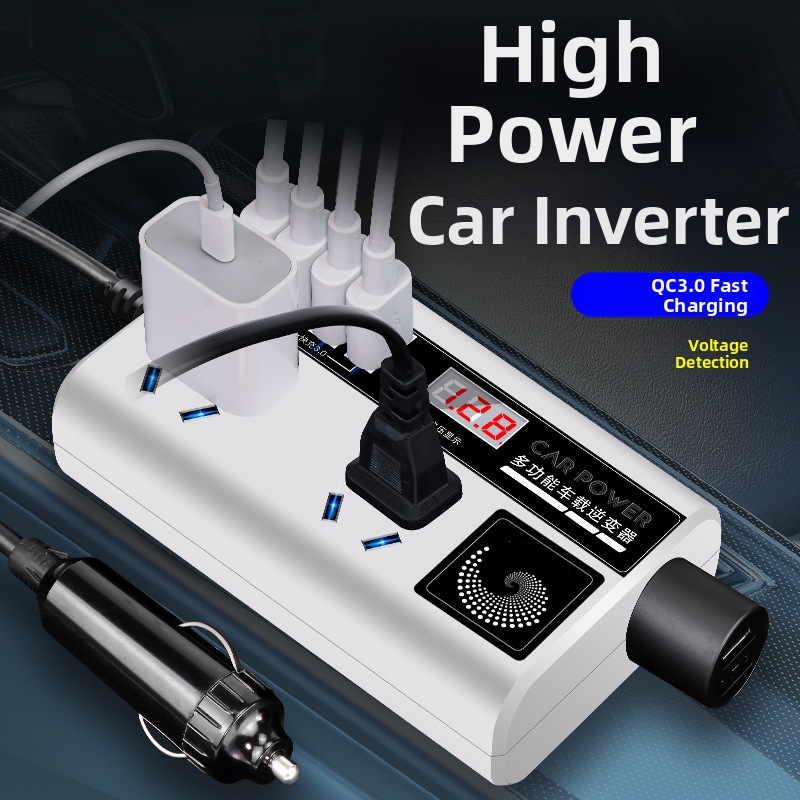 Inversor universal para carro, conversor de alta potência de 12V/24V para 220V, carregador inteligente para celular._voghion.com