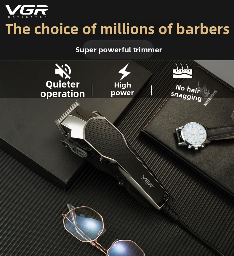 Máquina de cortar cabelo elétrica vgr gradiente potente set_voghion.com