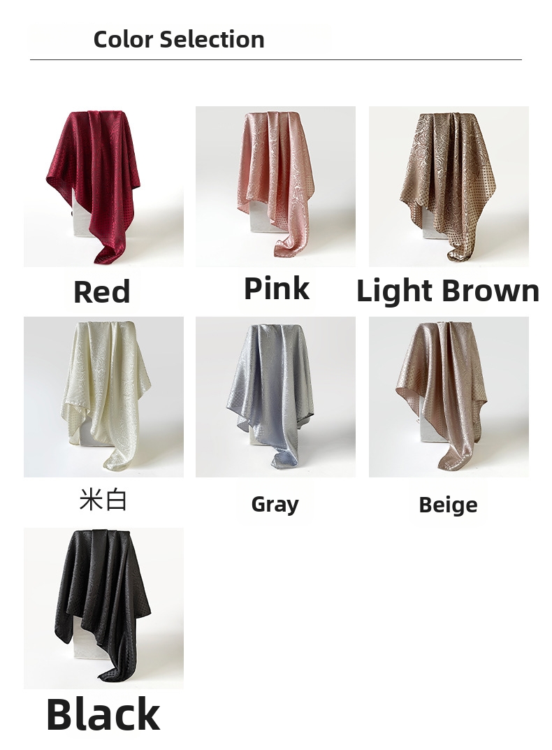 Lenço de seda para mulher hijab quadrado em jacquard texturizado_voghion.com