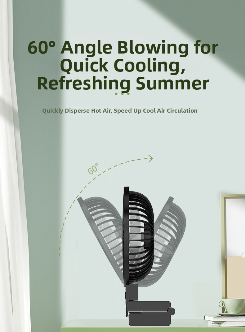 Mini ventilatore alimentato tramite USB con telecomando, supporto da tavolo o ventilatore a clip da appendere per schermo del computer in ufficio, potente_voghion.com