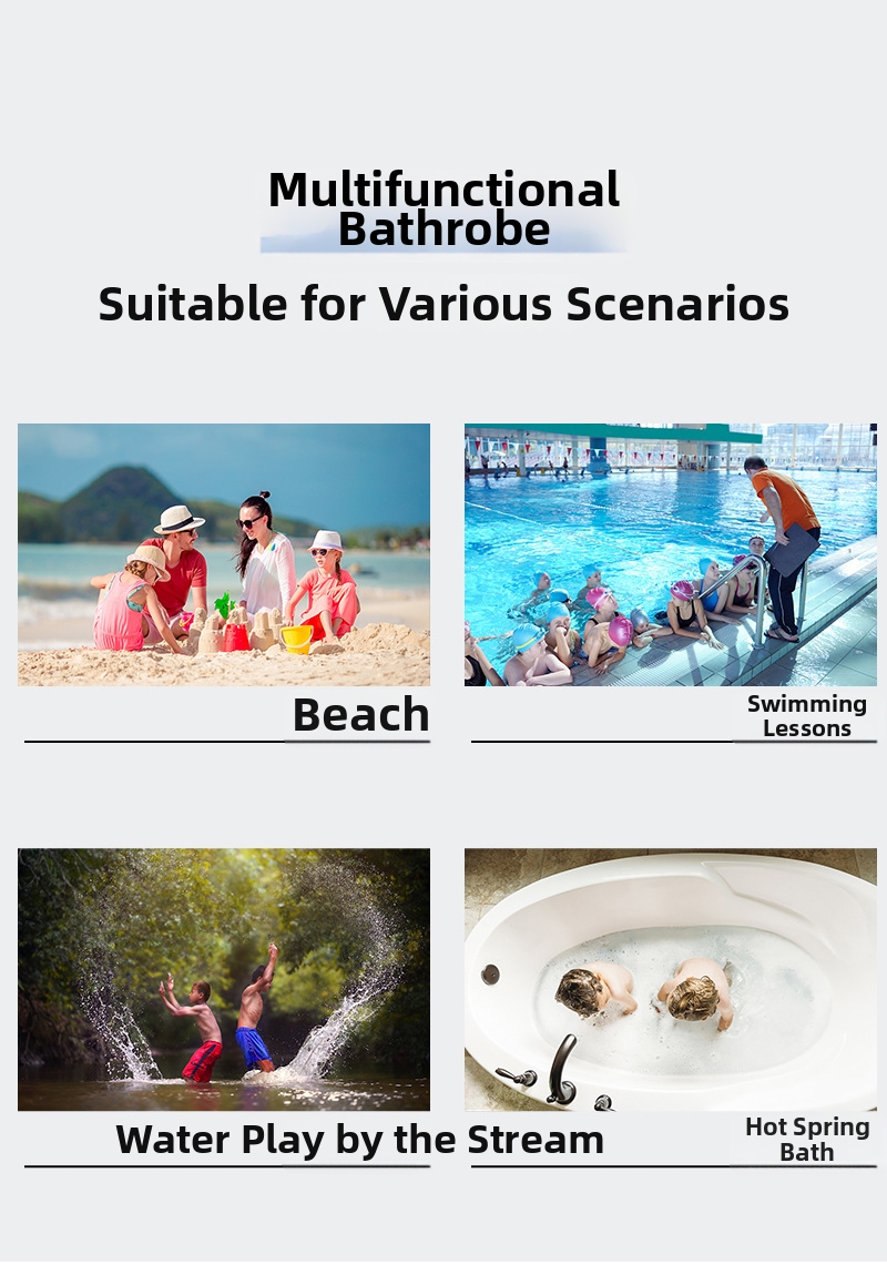 Hooded Beach Towel Poncho For Adults And Children Quick Drying_voghion.com