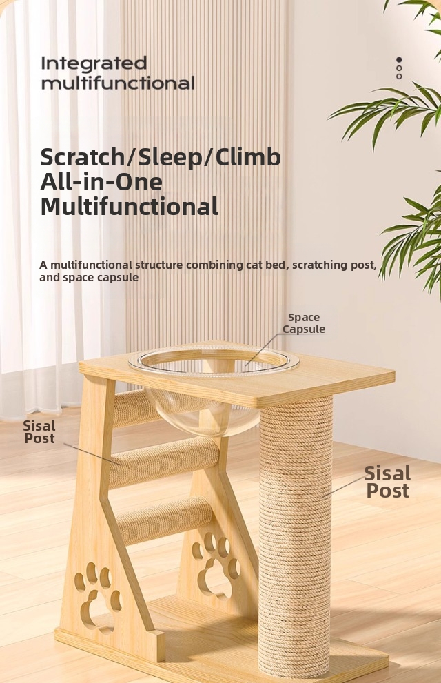 Luxury Cat Climbing Frame Multi Layer Tree With Bed And Pillar_voghion.com