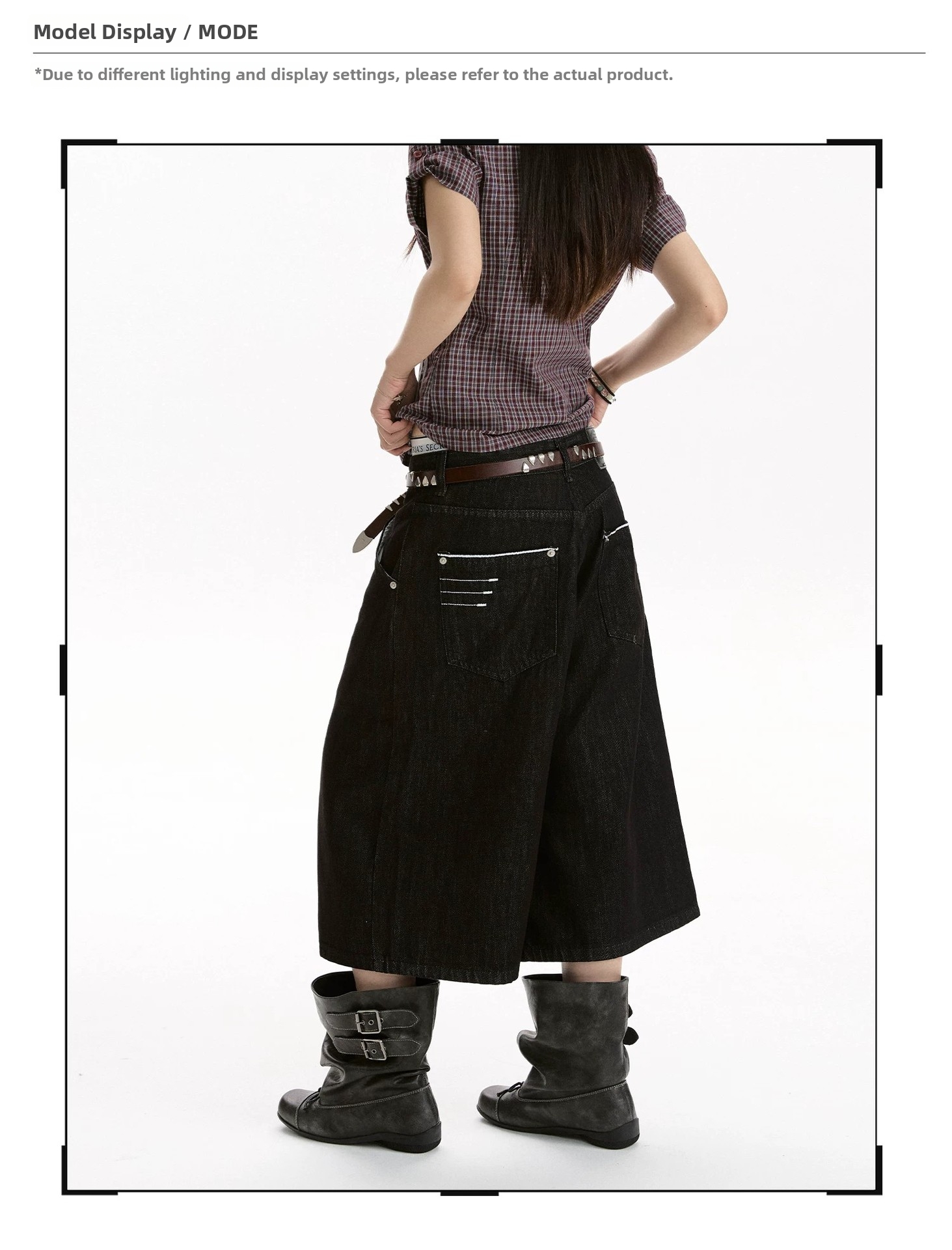 Retro American Denim Black Cropped Shorts for Women Loose Wide Leg Simple Style New Summer Fashion Men And Women_mkmklike.com