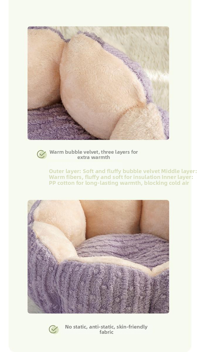 Cactus Cat Nest Round Pet Bed Dog Sleeping Mat Warm Winter Bed_voghion.com