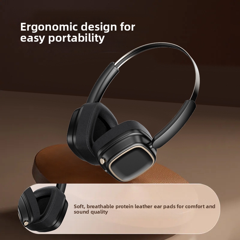 Casque Bluetooth rétro VJE22 Maillard – Sans fil 5.4, basses profondes, 10 heures d'autonomie, ultra-léger (marron/noir/argent champagne/beige)_voghion.com