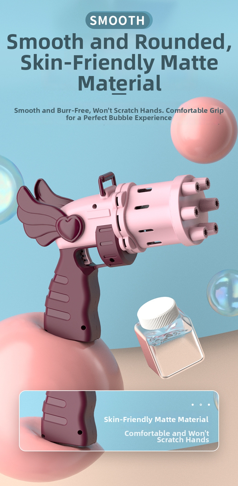 Macchina per bolle di sapone ali di cuore a prova di perdite_voghion.com