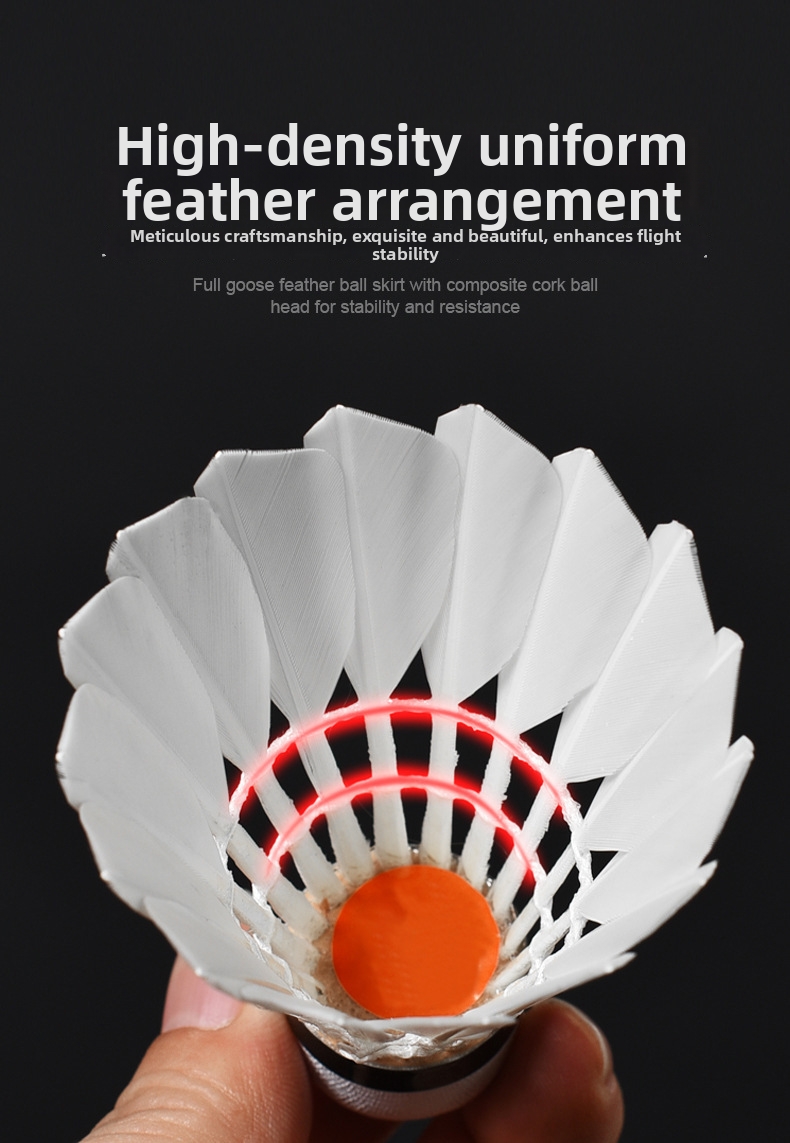 Badminton Shuttlecocks Goose Feathers Durable Indoor Outdoor Pack_voghion.com
