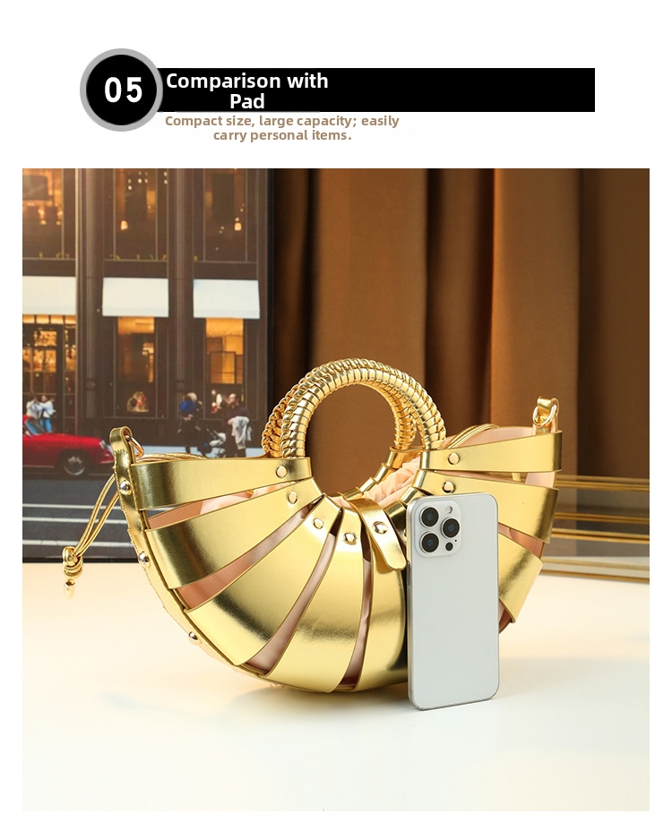 Borsa a conchiglia a ventaglio borsa a tracolla donna trendy_voghion.com