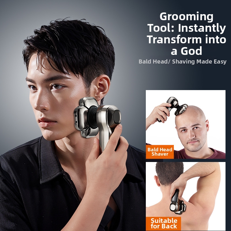 Electric Shaver With Digital Display Nine Blade Bald Head Hair Clipper Type C Rechargeable 6-in-1 Personal Care Home Appliance_voghion.com
