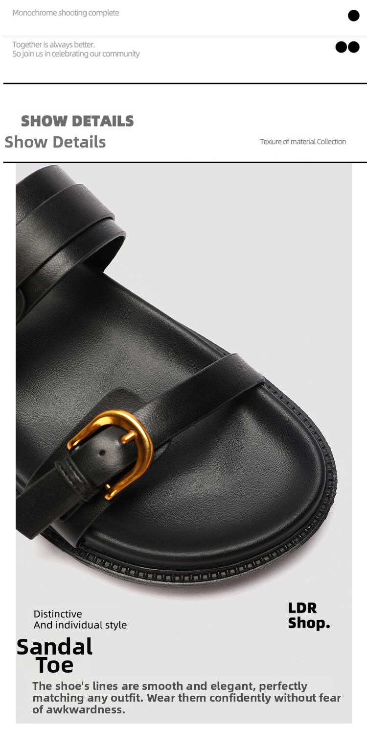 Women's Fairy like Style Strappy Sandals Fashionable Versatile Platform Roman Sandals for Outdoor Wear Summer 2024 New Arrival_vogvips.com