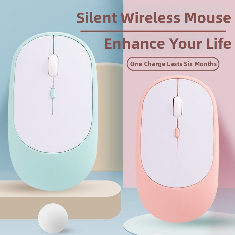 Leise kabellose Bluetooth-Dual-Mode-Maus, wiederaufladbar, Großhandel, auf Lager, verschiedene Farben, einfache Büromaus_voghion.com