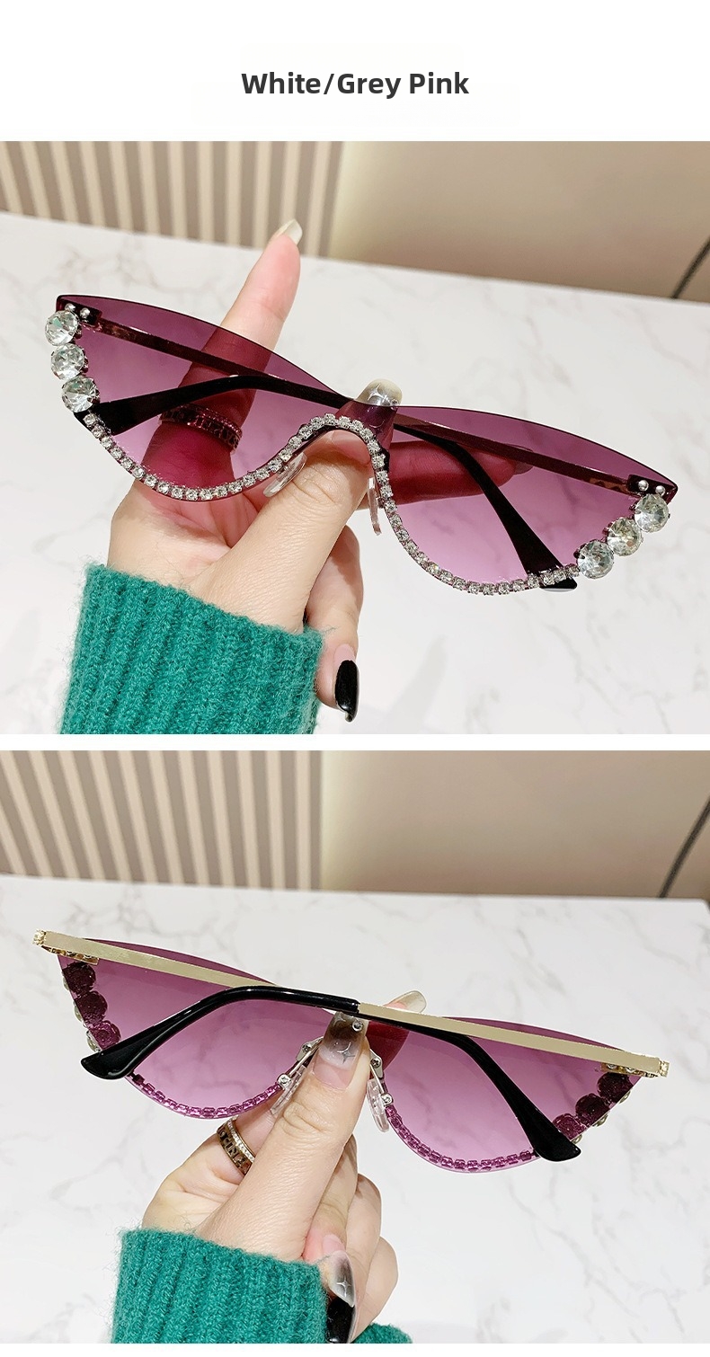 Occhiali da sole donna gatto con strass semicerchio moda_voghion.com