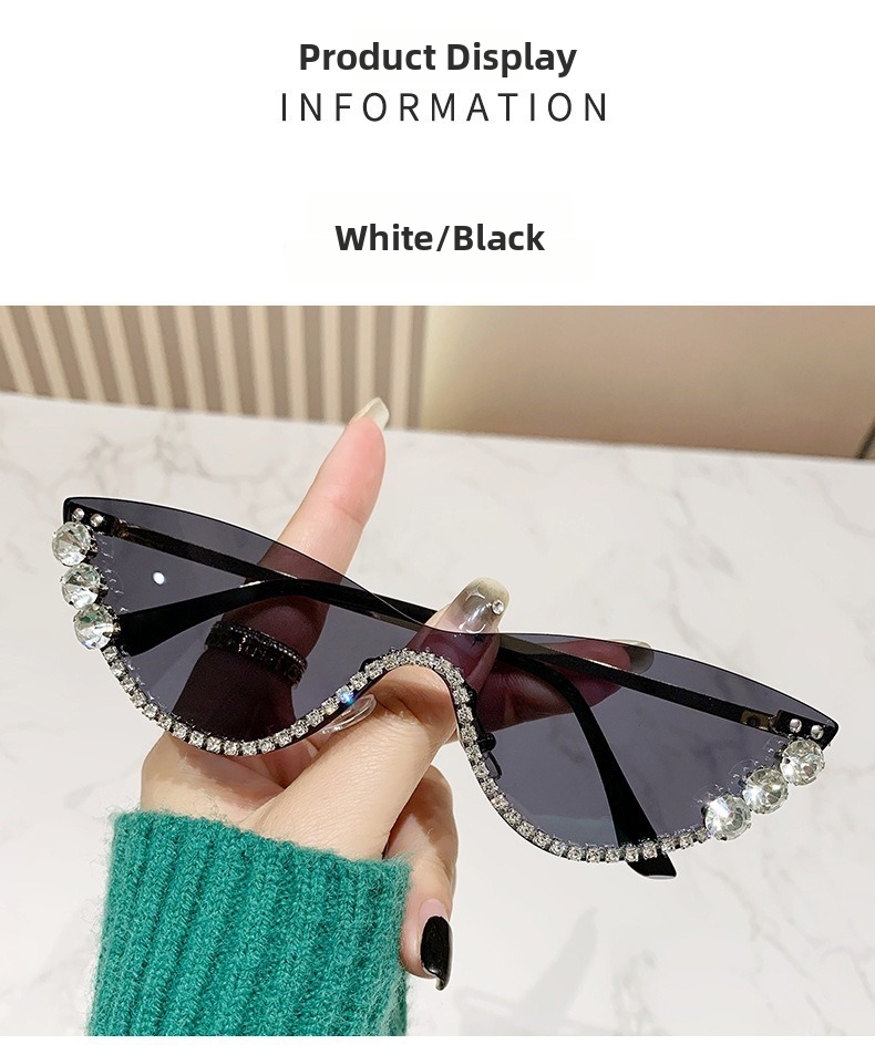 Occhiali da sole donna gatto con strass semicerchio moda_voghion.com