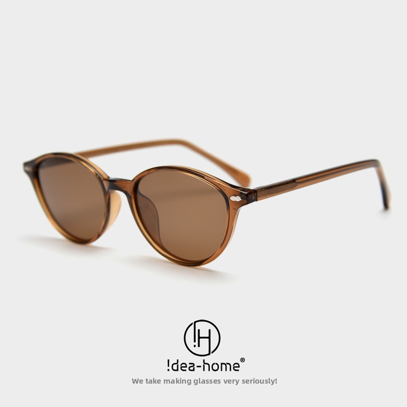 Trendy Polarized Sunglasses P9217 Korean Style TR90 Acetate Unisex Retro Cat Eye Fashionable Accessory For Men And Women_voghion.com