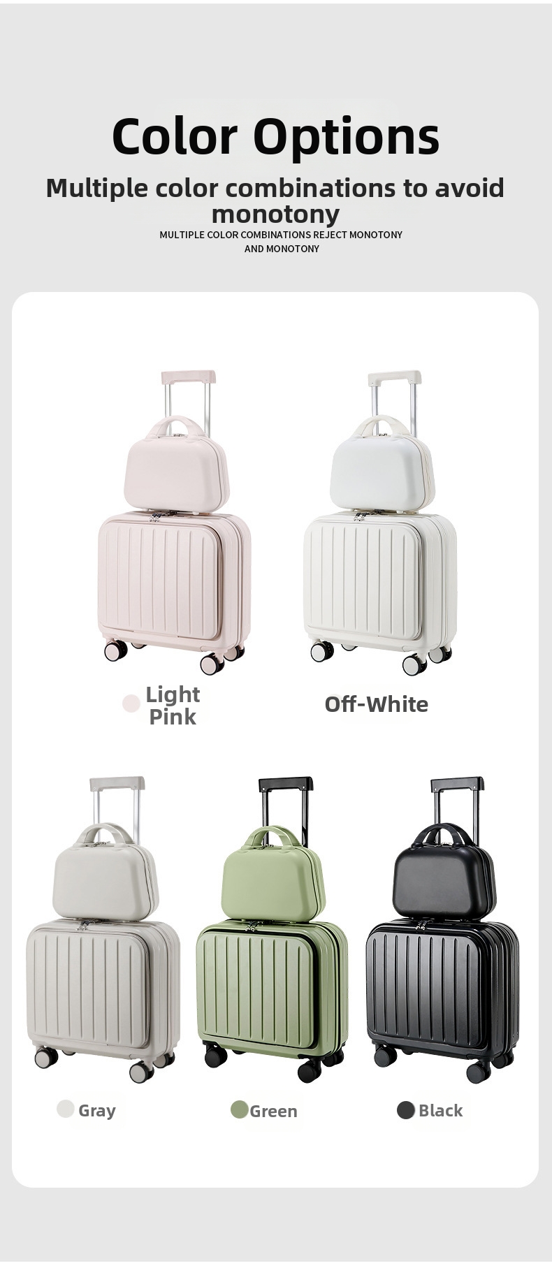 Lichte handbagage koffer met frontopening voor reizen_voghion.com