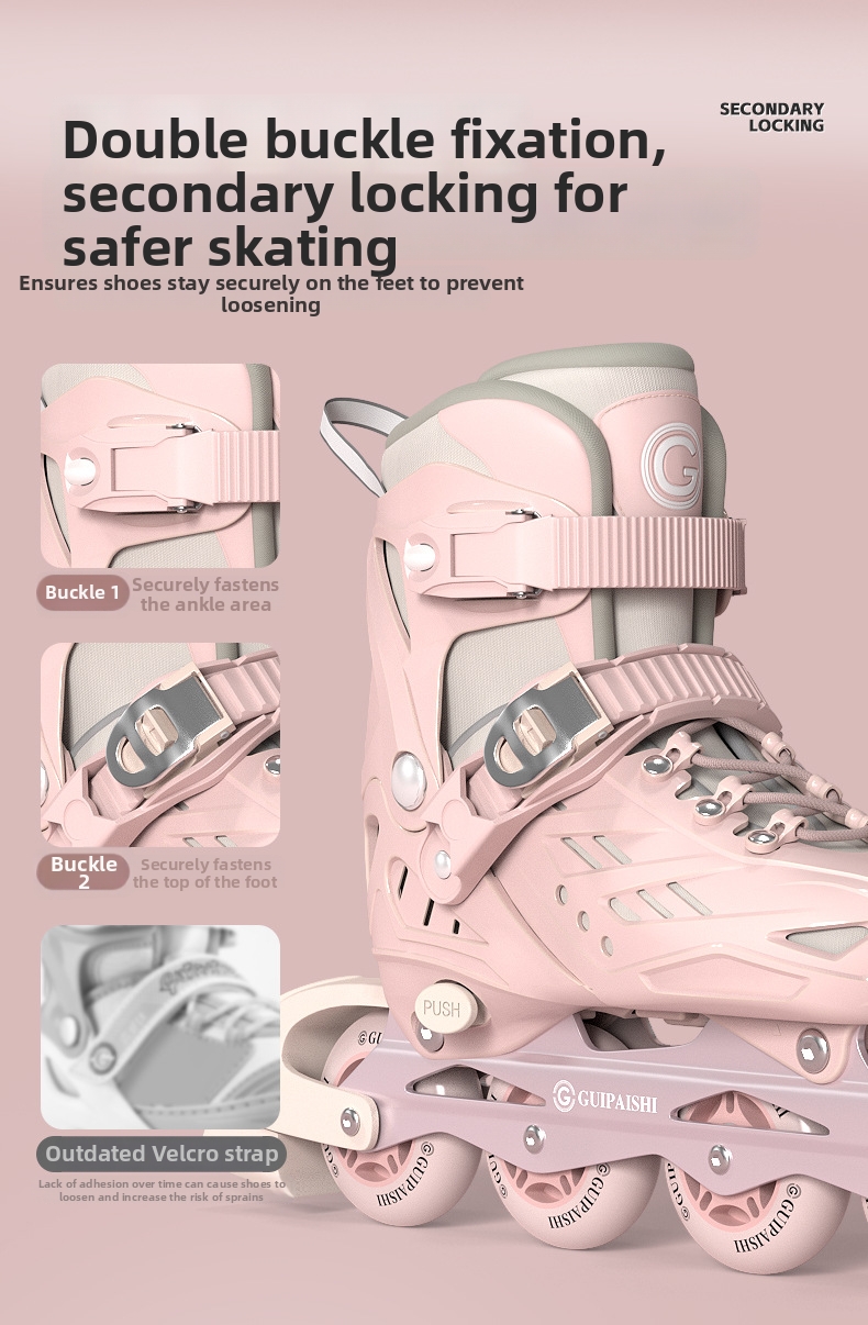 Verstellbare Rollschuhe Für Anfänger Mädchen Von 3 Bis 12 Jahren_voghion.com
