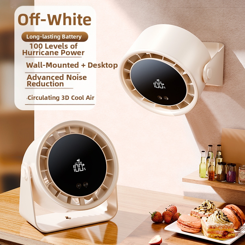 High-Speed Rechargeable Circulating Fan For Home Kitchen Quiet Desktop Wall Mounted Small Electric Tabletop Fan_voghion.com