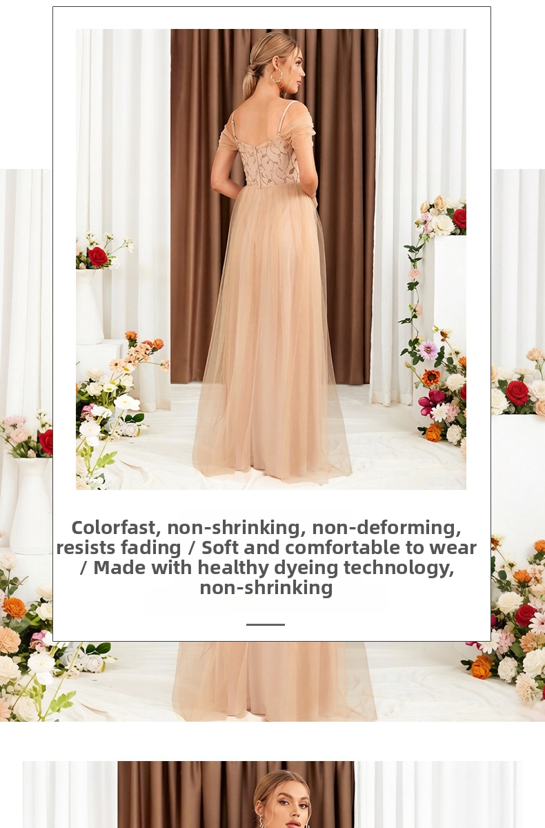 Women's V-neck Sequin Evening Dress For Prom Wedding Party_voghion.com